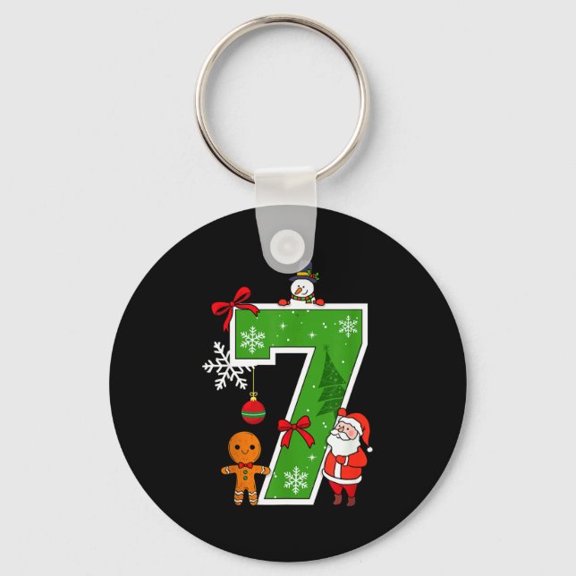 Number 7 Matching 67 Meme Christmas Costume Men Wo Key Ring (Front)