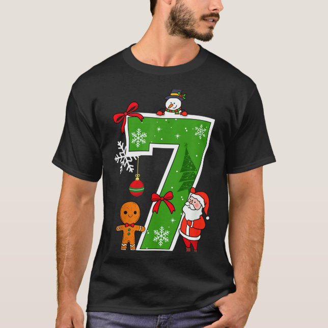 Number 7 Matching 67 Meme Christmas Costume Men Wo T-Shirt (Front)