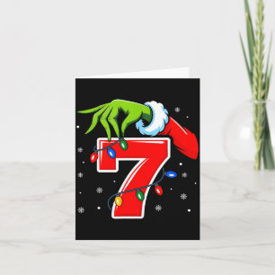 Number 7 Matching 67 Meme Christmas Elf Hand Boys Card