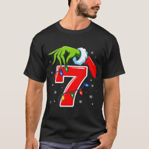 Number 7 Matching 67 Meme Christmas Elf Hand Boys  T-Shirt