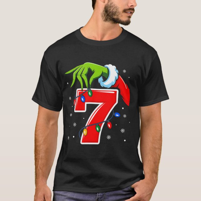 Number 7 Matching 67 Meme Christmas Elf Hand Boys  T-Shirt (Front)