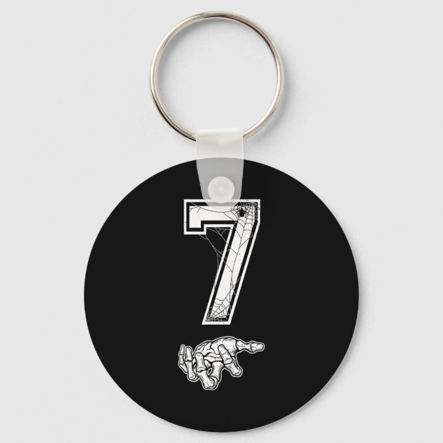 Number 7 Matching 67 Meme Couples Halloween Costum Key Ring (Front)