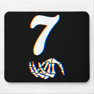 Number 7 Matching 67 Meme Skeleton Hand Halloween Mouse Mat