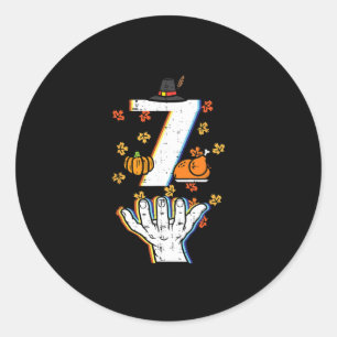 Number 7 Matching 67 Meme Thanksgiving 6 7 Men Wom Classic Round Sticker