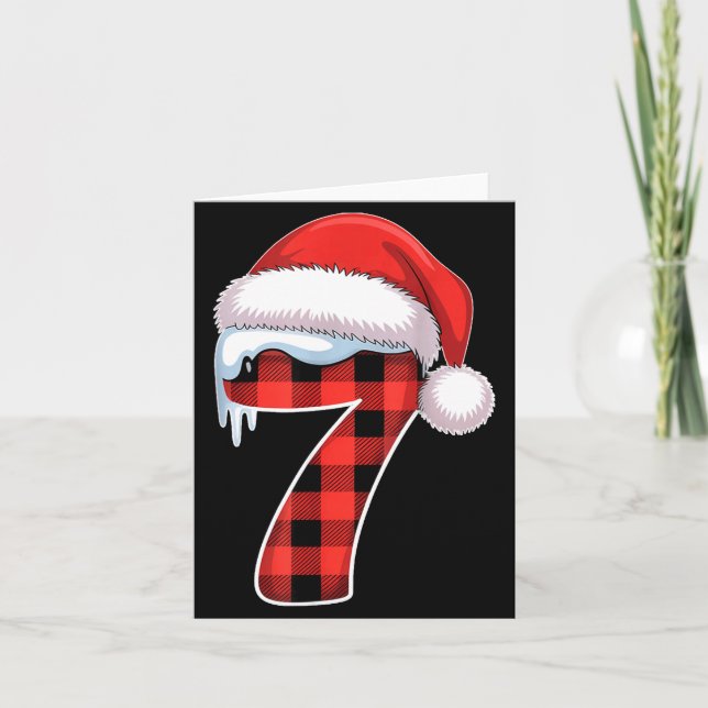 Number 7 Matching 6 7 Meme Christmas Costume Men W Card (Front)