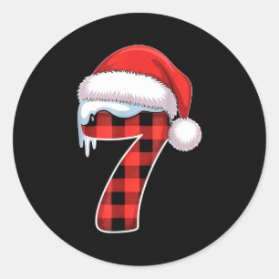 Number 7 Matching 6 7 Meme Christmas Costume Men W Classic Round Sticker