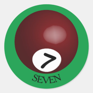 Number 7 Pool Ball Sticker