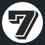 Number 7 Seven Vineta Numbers by Janz White Classic Round Sticker<br><div class="desc">Artistic Numbers by Janz © 2008-2020 Jan Fitzgerald. All rights reserved. Graphic Design,  Artwork,  and Photography by Jan and Michael Fitzgerald.</div>