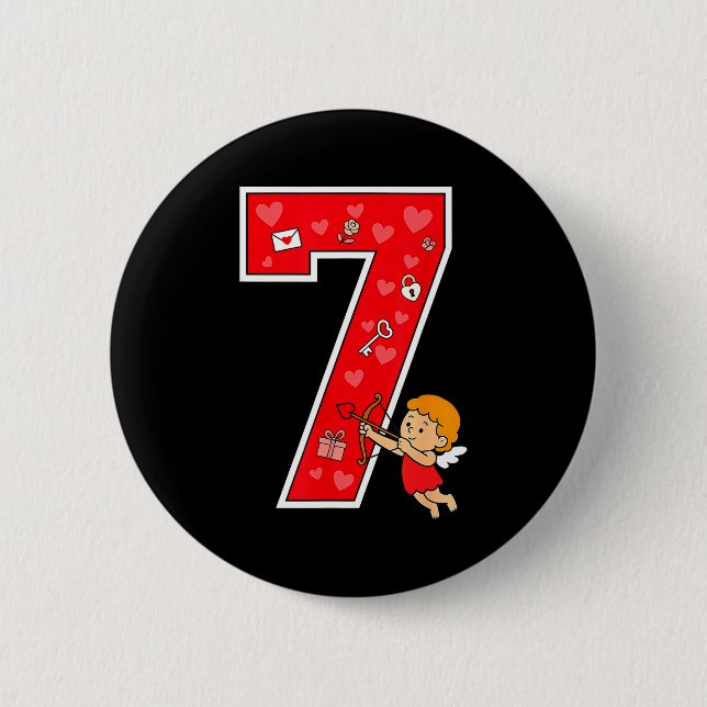 Number 7 Six Seven 6 7 Meme Couple Valentine Match 6 Cm Round Badge (Front)