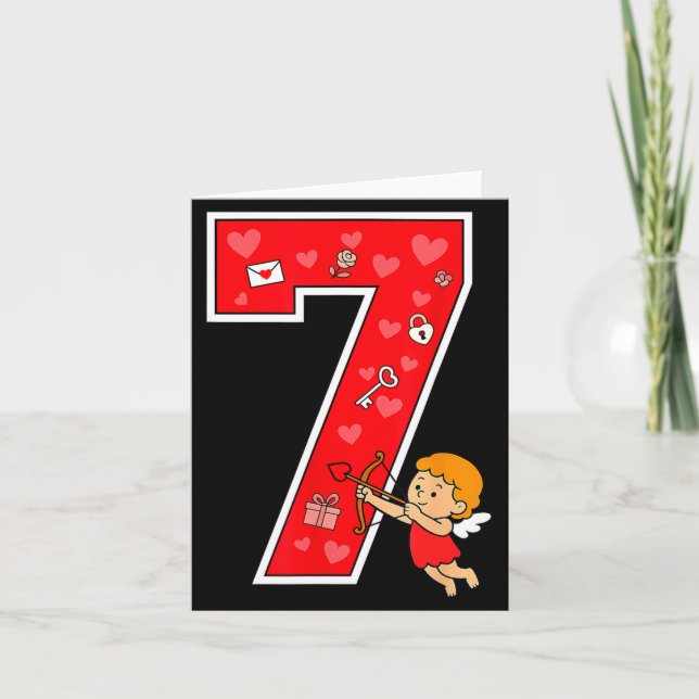 Number 7 Six Seven 6 7 Meme Couple Valentine Match Card (Front)