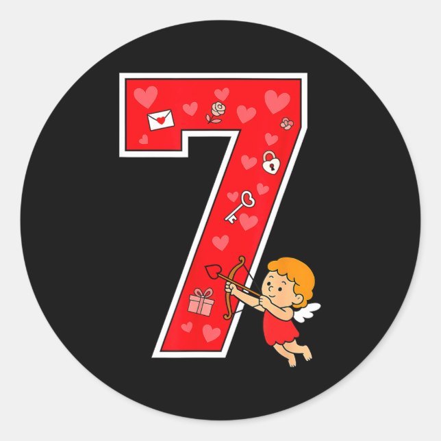 Number 7 Six Seven 6 7 Meme Couple Valentine Match Classic Round Sticker (Front)