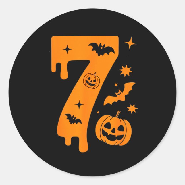 Number 7 Six Seven 6 7 Meme Funny Design Couples H Classic Round Sticker (Front)