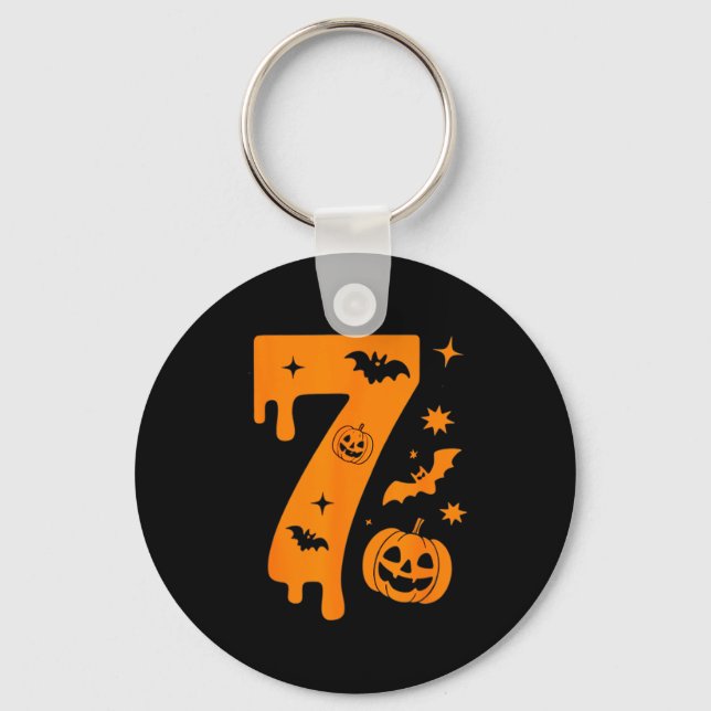 Number 7 Six Seven 6 7 Meme Funny Design Couples H Key Ring (Front)