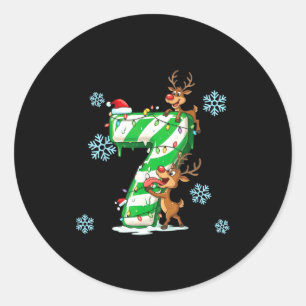 Number 7 Six Seven Gen Z Alpha Slang Ugly Christma Classic Round Sticker