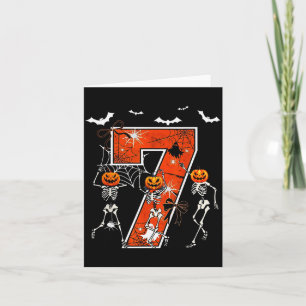 Number 7 Six Seven Meme 6 7 Halloween Dancing Skel Card