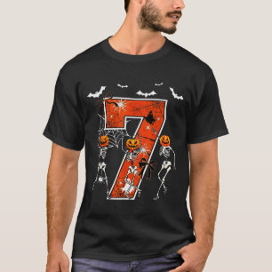 Number 7 Six Seven Meme 6 7 Halloween Dancing Skel T-Shirt