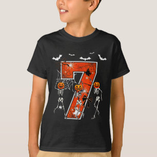 Number 7 Six Seven Meme 6 7 Halloween Dancing Skel T-Shirt