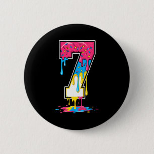 Number 7 Team Srts Ice Cream Drip Matching Varsity 6 Cm Round Badge
