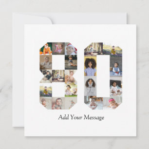 Number 80 Photo Collage Announcement