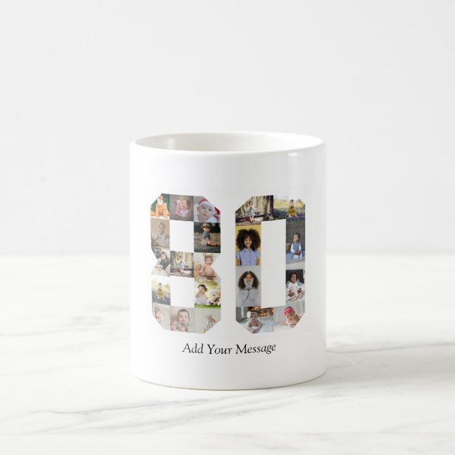 Number 80 Photo Collage Coffee Mug (Center)