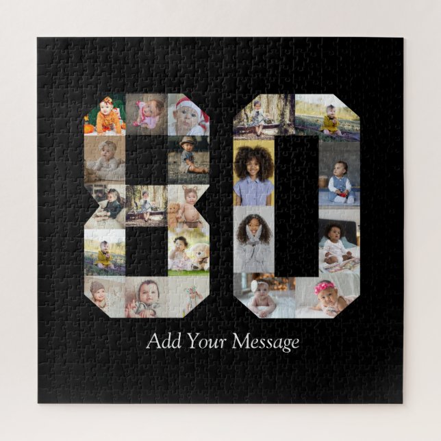 Number 80 Photo Collage Jigsaw Puzzle (Vertical)