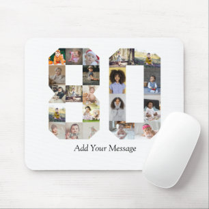 Number 80 Photo Collage Mouse Mat
