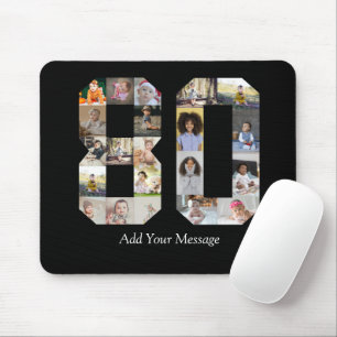 Number 80 Photo Collage Mouse Mat