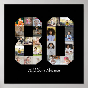 Number 80 Photo Collage Poster