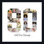 Number 80 Photo Collage Poster<br><div class="desc">This customisable product is where photos are arranged to form the shape of a number. It is often used for milestone celebrations like birthdays, anniversaries, or achievements, allowing users to showcase memorable images within a single, eye-catching display. The designs typically offer spaces for various photo sizes and orientations, ensuring a...</div>