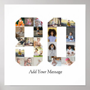 Number 80 Photo Collage Poster