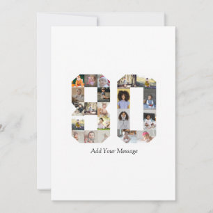Number 80 Photo Collage Thank You Card