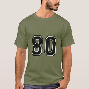 Number 80 Varsity Sports Jersey 80th Birthday T-Shirt