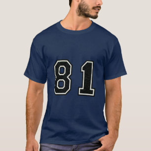 Number 81 Varsity Sports Jersey 81st Birthday T-Shirt