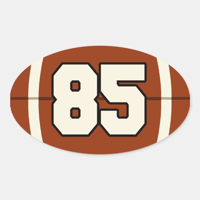 Number 85 Football Sticker (Front)