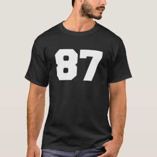 Number 87 Sports Jersey Player 87 Fan FRONT Print  T-Shirt