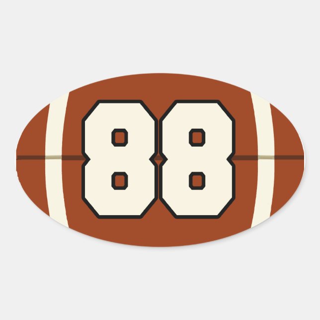 Number 88 Football Sticker (Front)