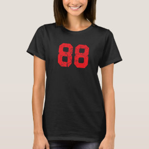 Number #88 Sports Jersey Red Distressed Vintage Lu T-Shirt