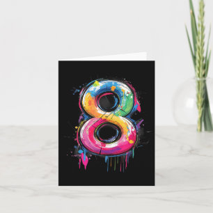 Number 8 8th Birthday Eight Year Old Boys Girls Gr Card