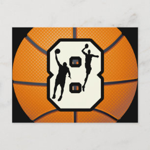Number 8 Basketball and Players Postcard