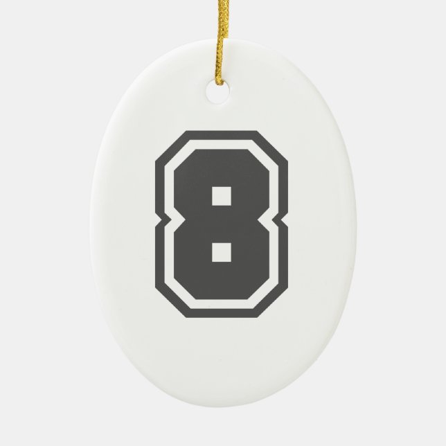 Number 8 ceramic tree decoration (Front)