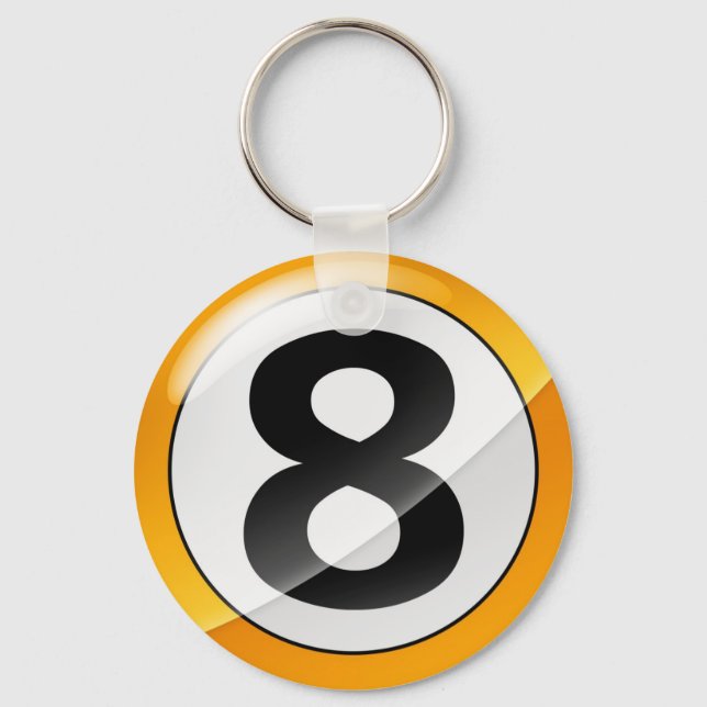 Number 8 gold key ring (Front)