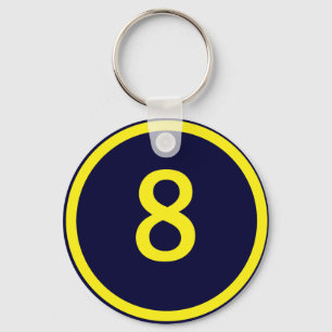 number 8 in a circle key ring