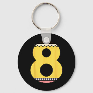 Number 8 Pencil Back to School 8th Birthday Eighth Key Ring