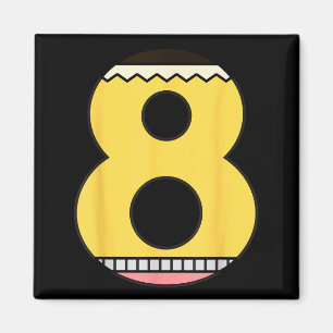 Number 8 Pencil Back to School 8th Birthday Eighth Magnet