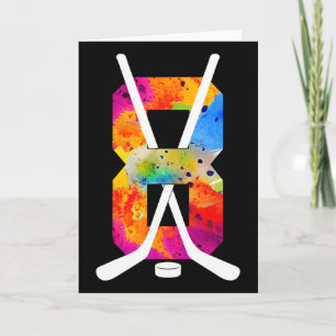 Number 8 Years Ice Hockey 8th Birthday (1) Card