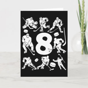 Number 8 Years Ice Hockey 8th Birthday (2)  Card