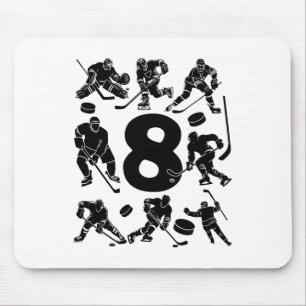 Number 8 Years Ice Hockey 8th Birthday (4) Mouse Mat