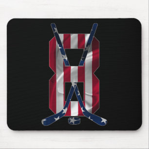 Number 8 Years Ice Hockey 8th Birthday Mouse Mat