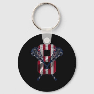 Number 8 Years Lacrosse 8th Birthday Key Ring