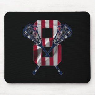Number 8 Years Lacrosse 8th Birthday Mouse Mat